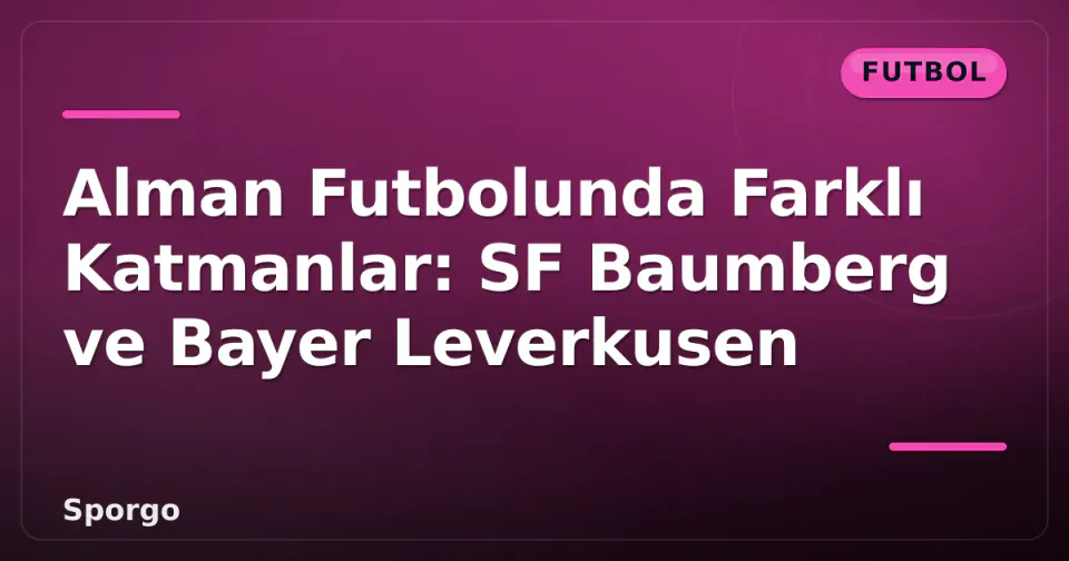 Alman Futbolunda Farklı Katmanlar: SF Baumberg ve Bayer Leverkusen görseli