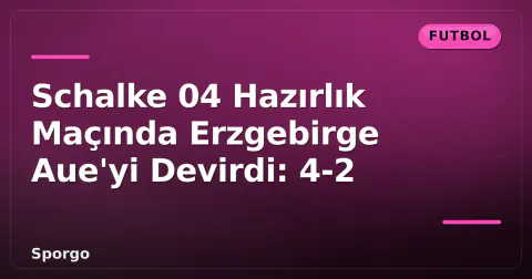 Schalke 04 Hazırlık Maçında Erzgebirge Aue'yi Devirdi: 4-2