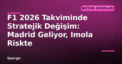 F1 2026 Takviminde Stratejik Değişim: Madrid Geliyor, Imola Riskte
