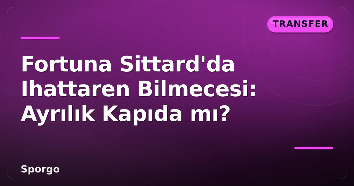 Fortuna Sittard'da Ihattaren Bilmecesi: Ayrılık Kapıda mı? Fortuna Sittard'da Ihattaren Bilmecesi: Ayrılık Kapıda mı?