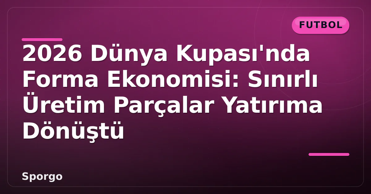 2026 Dünya Kupası'nda Forma Ekonomisi: Sınırlı Üretim Parçalar Yatırıma Dönüştü 2026 Dünya Kupası'nda Forma Ekonomisi: Sınırlı Üretim Parçalar Yatırıma Dönüştü