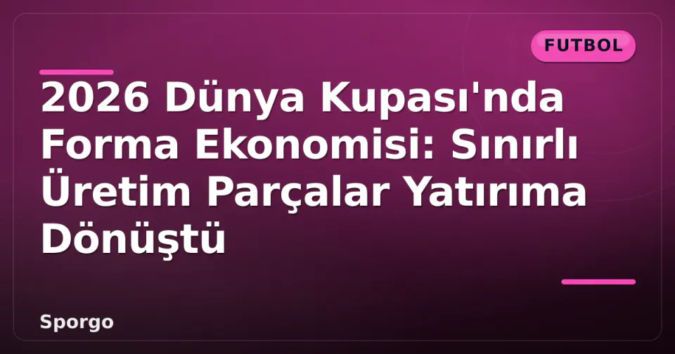 2026 Dünya Kupası'nda Forma Ekonomisi: Sınırlı Üretim Parçalar Yatırıma Dönüştü görseli
