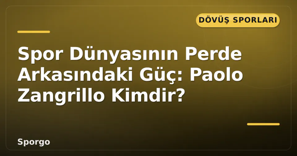 Spor Dünyasının Perde Arkasındaki Güç: Paolo Zangrillo Kimdir? görseli