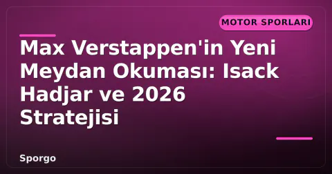 Max Verstappen'in Yeni Meydan Okuması: Isack Hadjar ve 2026 Stratejisi